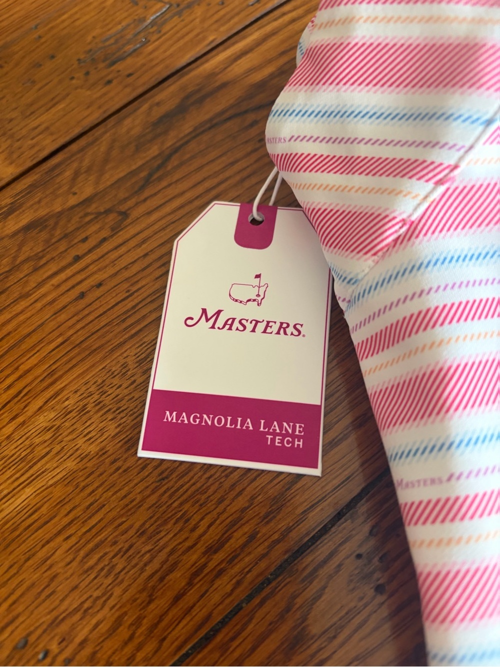Masters/ Magnolia Pink, White & Light Blue Striped quarter zip Top (2026) - Picture 4 of 5